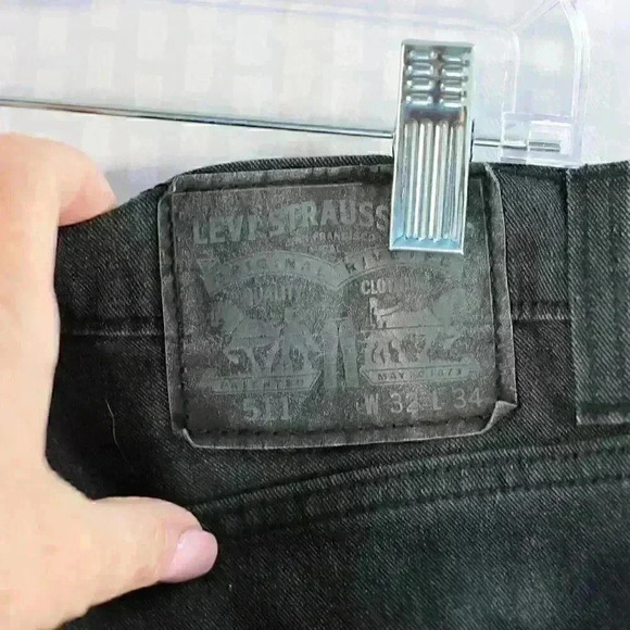 Levi's 511 Men's Regular Fit Jean, 32Wx34L - Black - Picture 9 of 14